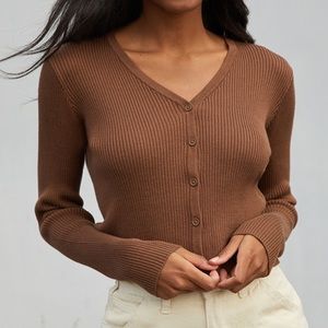 John Galt Brown Shannon Cardigan